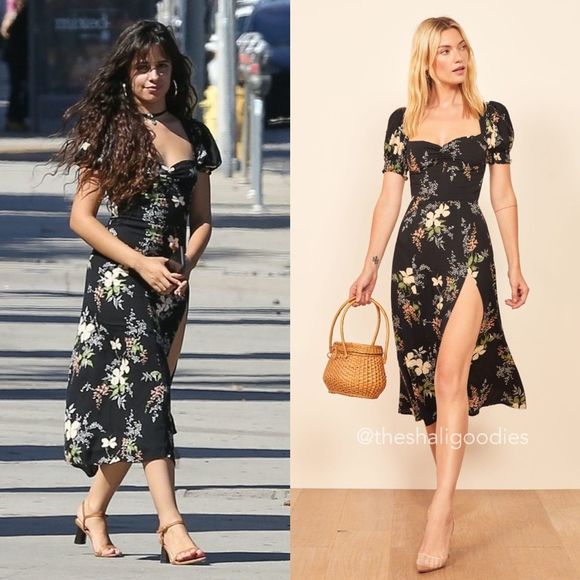 Reformation Dresses & Skirts - REFORMATION Lacey Dress Black Floral Midi